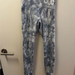 Aerie High Waisted Tie-Dye Blue Leggings